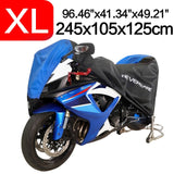 Black Blue Design Waterproof Motorcycle Covers